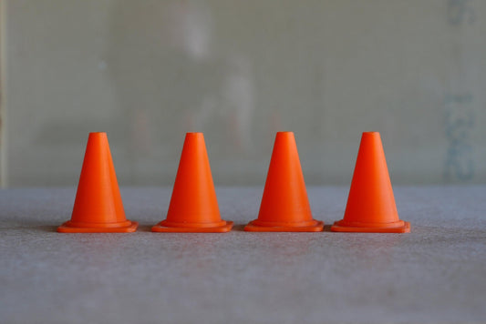 Set of 4 Stackable RC Miniature Traffic Gate Cones - 3D Printed Racing Course Accessories