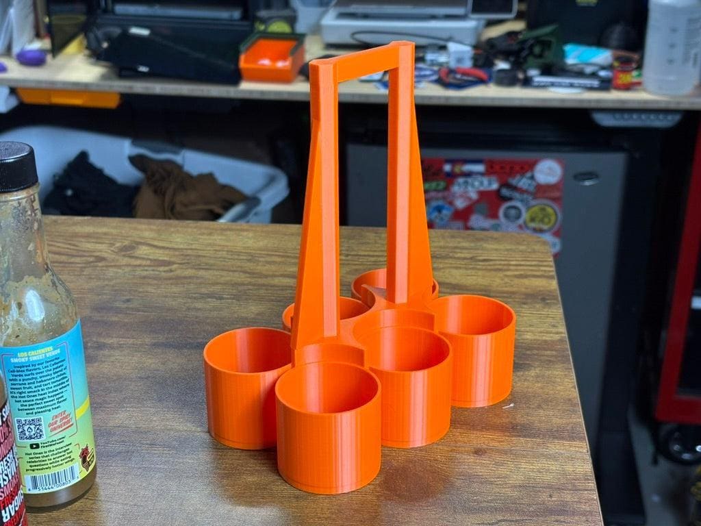 Hot Sauce 6 Bottle Carrying Caddy Holder - Great for Hot Ones Sauces!